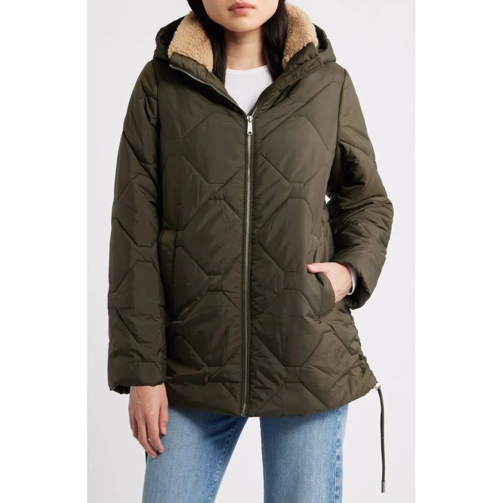 Sam Edelman Onion Quilted Jacket Loden Green Women's Small